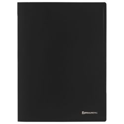 Folder with metal binder BRAUBERG standard, black, 100 sheets 0.6 mm