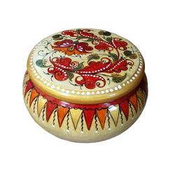 Беломорские узоры / The box is wooden "Severodvinsk painting" 10 cm