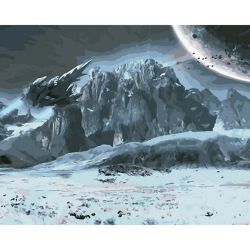 Опт-картина / Painting by numbers 40x50 Another planet