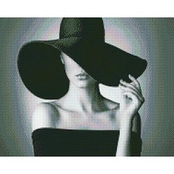 Опт-картина / Diamond mosaic, 40x50, square rhinestones Lady in a hat