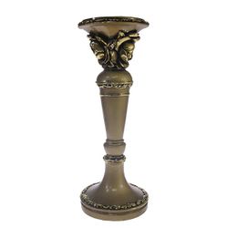 Ремеко / Decorative item "Candlestick with roses" (gold color) L10W10H21.5cm