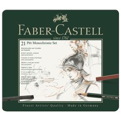 Art set the FABER-CASTELL "Pitt Monochrome", 21 item, metal box