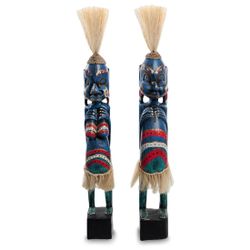 Decor and Gift / 木雕像"寒风刺骨的西藏蓝色，蓝绿色"50厘米