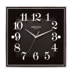 Wall clock TROYKA 81000012, square, black, white frame, 32х32х3,5 cm