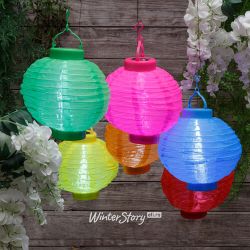 Kaemingk / Solar Powered Lamp Set Chinese Solar Pekin Lanterns 20 cm with Cold White LEDs, 6 pcs, IP44