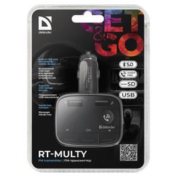 DEFENDER / FM transmitter RT-Multy, Bluetooth, USB 2.0, micro SD, black