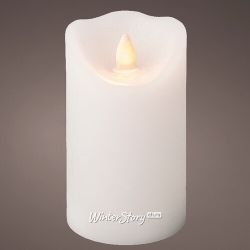 Kaemingk / LED candle with simulated flame Elody White 12 cm, battery operated, timer