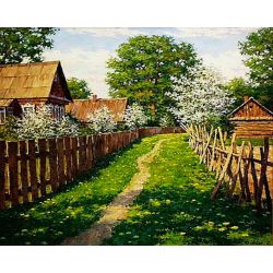 Опт-картина / Pintura por números 40x50 Macieiras em flor