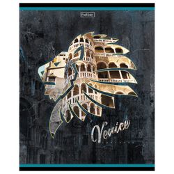 HATBER / Notebook, A5, 96 sheets, staple, cage, cardboard cover, "Venice" / 12 pcs.