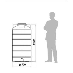 Plastic tank 500 liters vertical cylindrical
