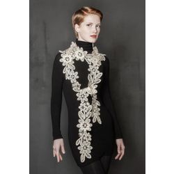 Снежинка / Snowflake / Scarf-boa with large flowers