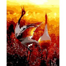Опт-картина / Painting by numbers 40x50 Cranes