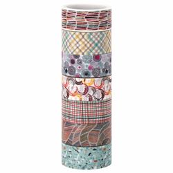ОСТРОВ СОКРОВИЩ / WASHI adhesive tapes for decor "Mix No. 3", 15 mm х 3 m, 7 colors, rice paper