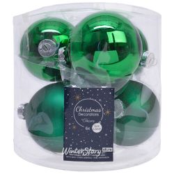 Kaemingk / Set Glaskugeln 8 cm Weihnachtsgrün Mix, 6 Stück