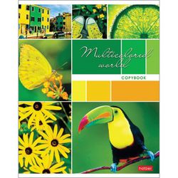 HATBER / Notebook А5, 96 sheets, staple, cage, cardboard cover, "Colorful world" / 12 pcs.