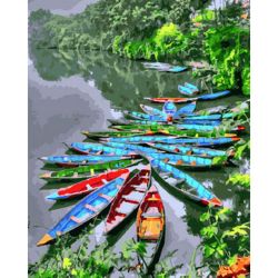 Опт-картина / Painting by numbers 40x50 Boats in the tropics