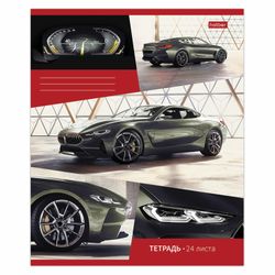 HATBER / Тетрадь 24 л. скоба, клетка, обложка картон, "Автопанорама" / 20 шт.