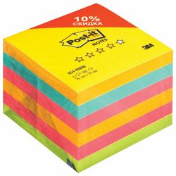 POST-IT / Self-adhesive blocks (sticker) "Rainbow Plus" 76x76 mm, SET 6 pcs. 100 sheets, assorted