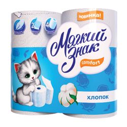SOFT SIGN / Household toilet paper, soldering 4 pcs., 2-ply (4x18 m), white