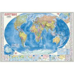 ГеоДом / GeoDom / Wall map "Political World + Infographics" M1: 18.5 mln.