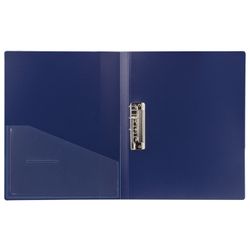 Carpeta con clip lateral metálico y bolsillo interior BRAUBERG "Contract", azul, hasta 100 hojas, 0,7 mm