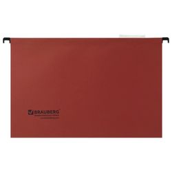 Hanging folder A4/Foolscap (406х245 mm), up to 80 sheets, SET of 10 PCs, red cardboard, BRAUBERG (Italy)