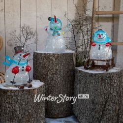 Kaemingk / Luminous figure Snowman on skis 33 cm, 30 LED lights, battery operated, IP44