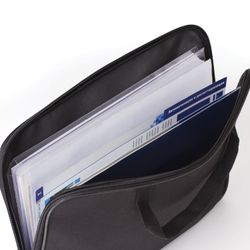Carpeta zip con asas A4, negro, 350x270 mm