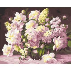 Опт-картина / Painting by numbers 40x50 Delicate peonies