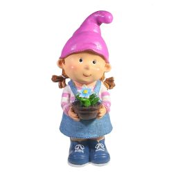 Ремеко / Decorative figure "Girl-gnome with a flower" L15W13H32