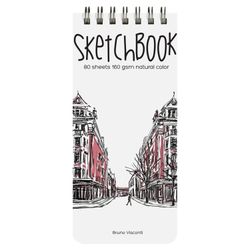 Sketchbook, white paper 160 g/m2, 105x220 mm, 80 sheets, comb, "MIX"