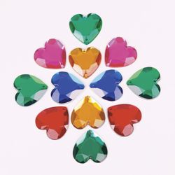Rhinestones for creativity "Heart", color assorted, 23х25 mm, 30 grams, TREASURE ISLAND