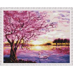 Опт-картина / Diamond mosaic 40x50, round rhinestones Sakura