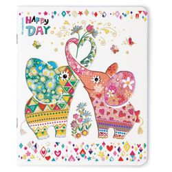 Альт / Notebook A5 48 l. bracket, cage, foil, hot stamping, hybrid varnish, "HAPPY DAY" / 10 pcs.