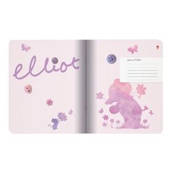 Альт / Cuaderno A5, 48 l., Soporte, jaula, lámina, barniz híbrido, "JOYFUL ELEPHANT" / 10 uds.