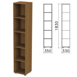 Cabinet (rack) "Kants", 350х330х1830 mm, 4 shelves, color pyramidal walnut