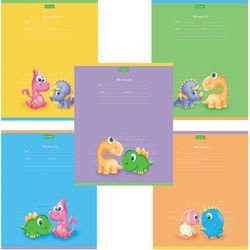 HATBER / Notebook 12 sh. ECO oblique line, cover thick coated paper, "Mini_Dino" / 20 pcs.