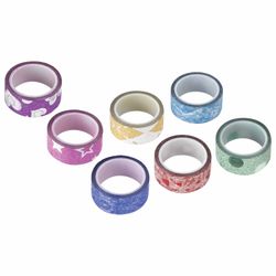 ОСТРОВ СОКРОВИЩ / Polymeric adhesive tapes for decoration with glitter "PATTERNS", 15 mm х 3 m, 7 colors