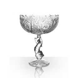 Гусевской Хрустальный завод / Crystal vase for fruit "Dragon" colorless