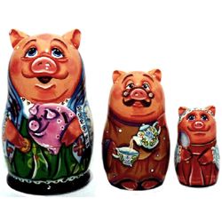 Мастерская подарков / Xưởng quà tặng / Heo Matryoshka với một con heo đất, 13 cm.