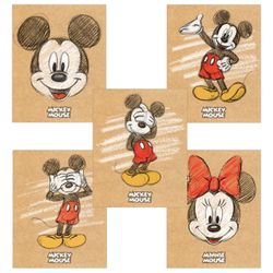 HATBER / Notebook, A5, 48 sh., Bracket, cage, matte lamination, "Mickey Mouse" / 10 pcs.