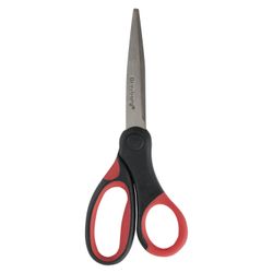 Forbici BRAUBERG "Office", 160 mm, manici gommati, rosso-nero, affilatura su 2 lati, blister
