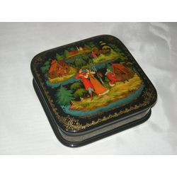 Художники Палеха / Box "On the water", summer landscape