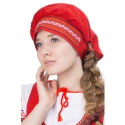 Тканые узоры / Hat, scarf in Russian folk style "Lady"