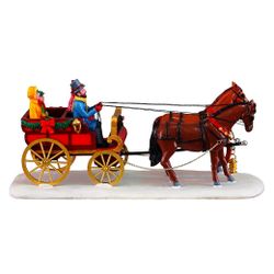 Table composition 'Festive carriage', polystone, 21 cm, LEMAX
