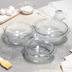 Доляна / Doliana / Set of casseroles for baking "Gratin", 3 pcs: 0.7 l, 1 l, and 1.5 l