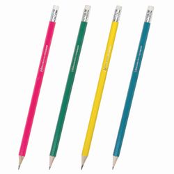 Crayon à mine noir BRAUBERG, 1 pièce, "Fluor", HB, avec bande élastique, corps néon assorti, taillé