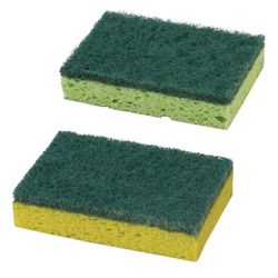 ЛАЙМА / Household sponges SET 2 pcs., Cellulose (spongy) with abrasive, 2x9.5x6.5 cm