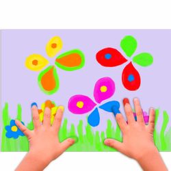 Finger paints fluorescent ONLANDIA "PONCHIKI" 6 colors in 60 ml jars