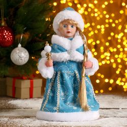 Зимнее волшебство / Doll "Snow Maiden, blue fur coat"
